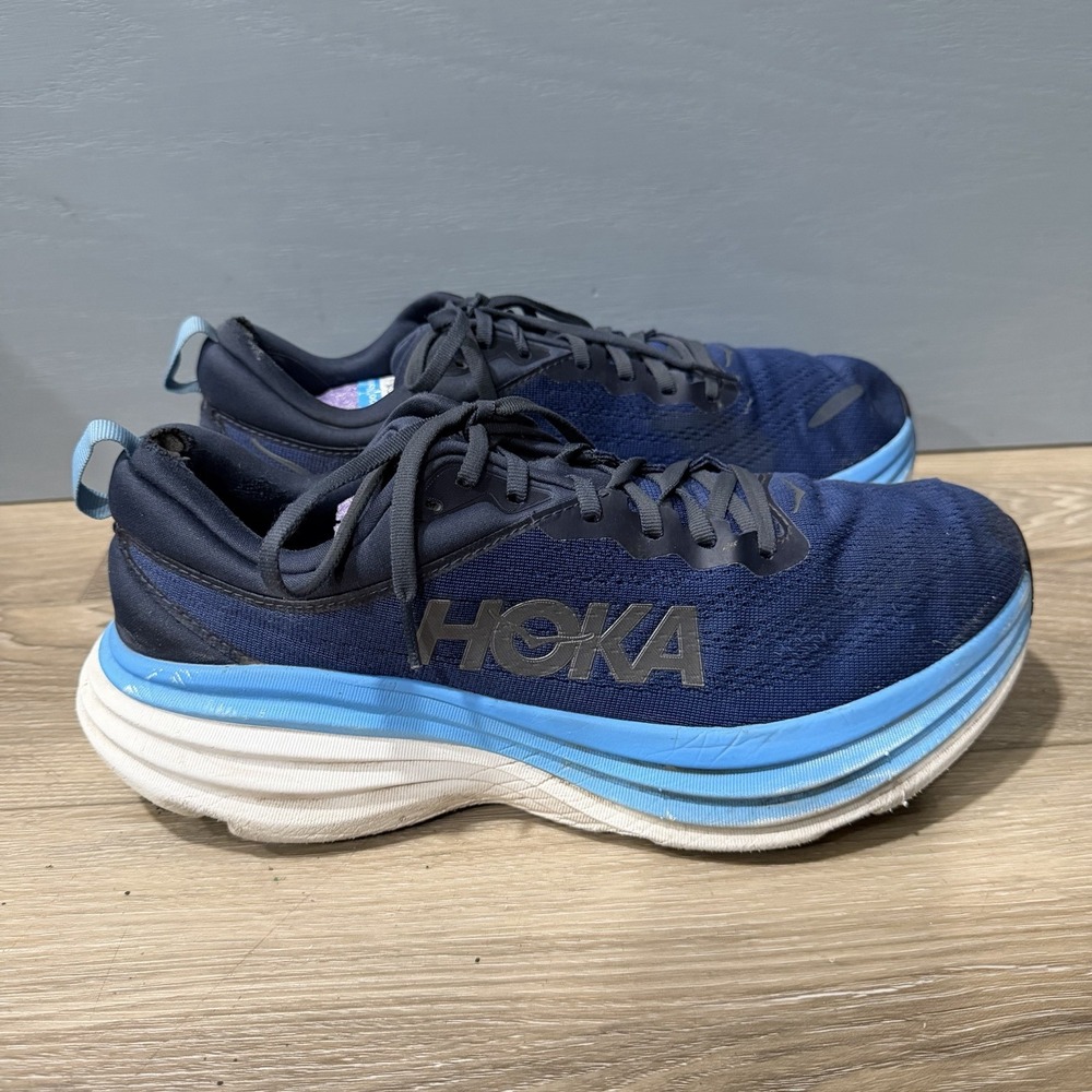 Hoka One One Men Bondi 8 Blue Outer Space Running Shoe 1123202 Size 11.5D